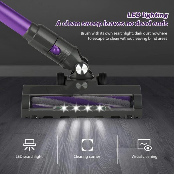 Lubluelu-Cordless Self-Standing Vacuum Cleaner, 25KPa leistungsstarke Saugkraft, 220W Stick Hoover für Tierhaare, Hartböden und Teppiche, 600ml Mülleimer - Image 7