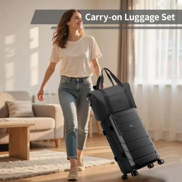 Kono 5-teiliges Hartschalen-Gepäckset – leichtes ABS, 12", 20", 24", 28" Koffer, TSA-Schlösser, 4-Rad-Drehrollen – stilvoll für Reisen - Image 9
