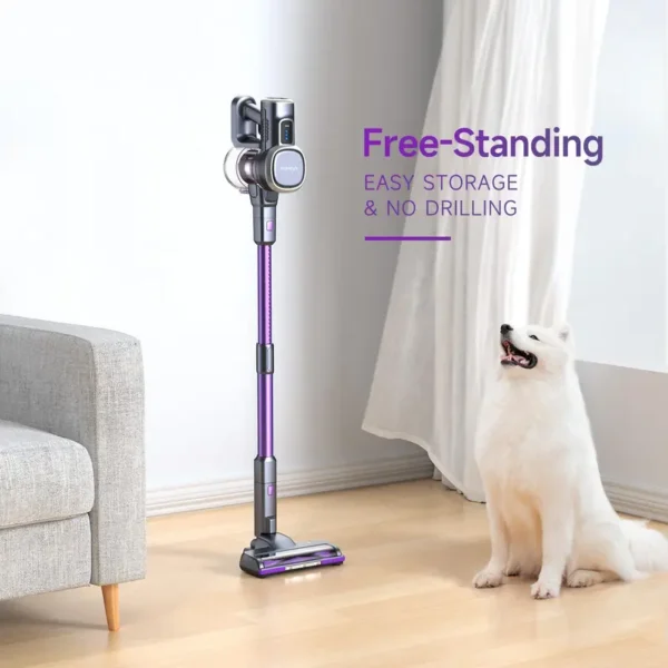 Lubluelu-Cordless Self-Standing Vacuum Cleaner, 25KPa leistungsstarke Saugkraft, 220W Stick Hoover für Tierhaare, Hartböden und Teppiche, 600ml Mülleimer - Image 4
