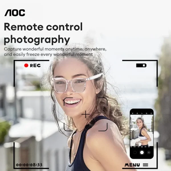 AOC ACN4511 Bluetooth-Audio-Smart-Brille mit Photochromglas, die sich bei Sonnenlicht verdunkelt, Surround-Sound und Mikrofon, unterstützt Musik & Anrufe, ideales Geschenk für Männer & Frauen - Image 6